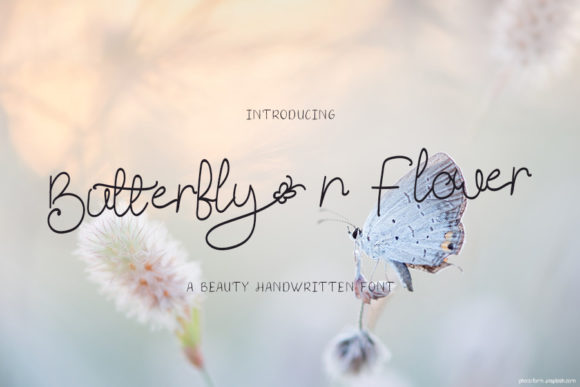 Butterfly N Flower: A Delicate Script Font for Editorial Design